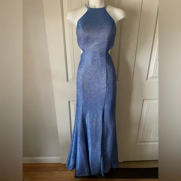 camille la vie blue prom dress Camille La Vie Teal Blue Formal Gown Prom Evening Dress Fishtail Mermaid Size 4